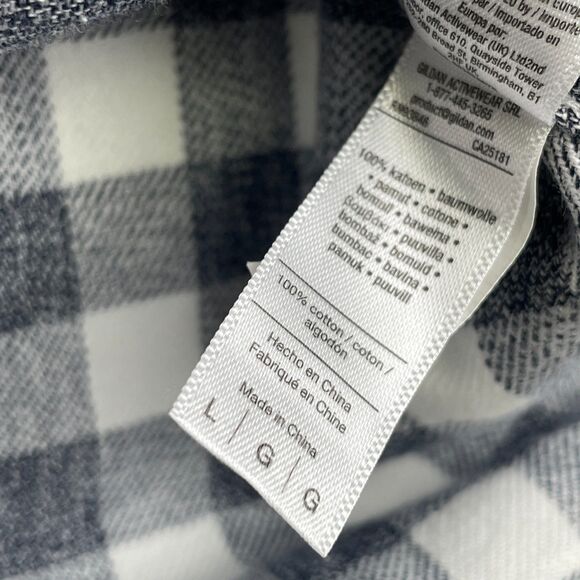 American Apparel Shirt Mens L Blue White Plaid Gingham Button Down Long Sleeve - Picture 8 of 8